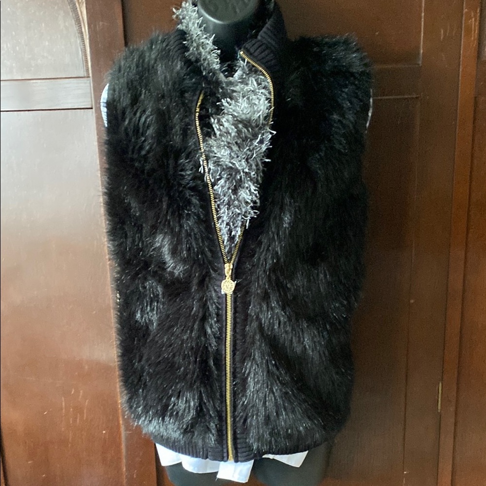 Black Faux Fur Vest